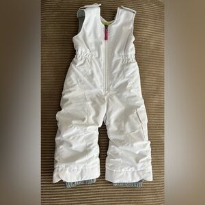 Boulder Gear Toddler Girls 2T White Waterproof Insulated Bib Ski & Snow Pants